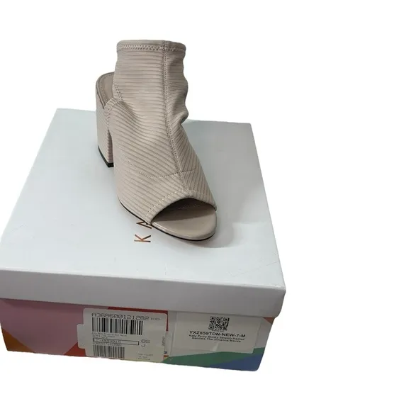 Katy Perry Slinky Stretch Heeled Sandals The Johanna Mauve Size 7 NIB