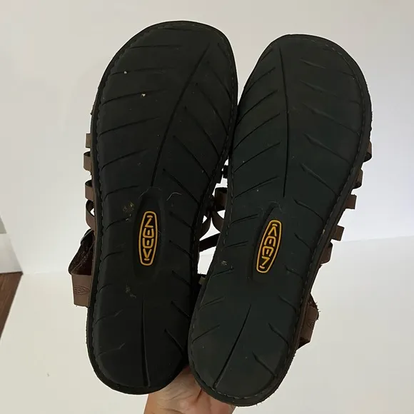 Keen Brown Leather Alman Gladiator Outdoor Sandals Size 10.5