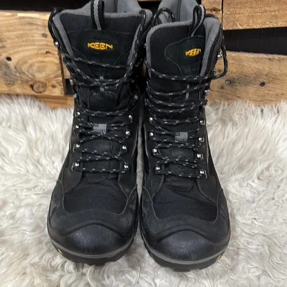 Keen Mens Durand Polar Winter Boots 400gram Men's 10.5 Black/Gargoyle -40F