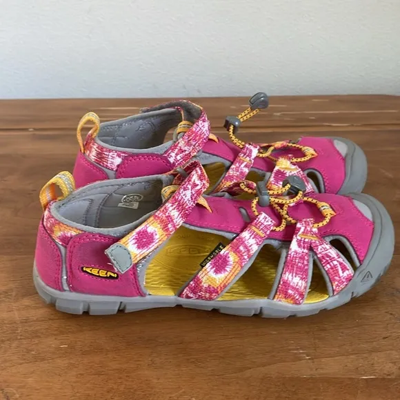 Keen Pink and Gray Sandals with Adjustable Straps Size 4