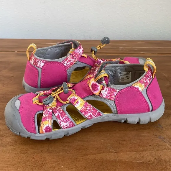 Keen Pink and Gray Sandals with Adjustable Straps Size 4