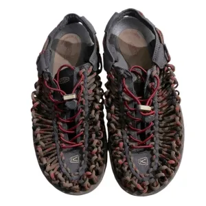 Keen Uneek Mens Corded Brown Red Fisherman Outdoor Sandals Sz 10.5
