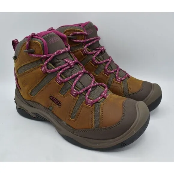 Keen Womens Size 7 Circadia Mid Waterproof Leather Hiking Boots Shoes