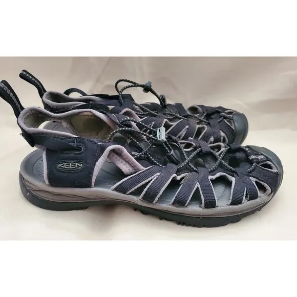 KEEN Womens Sz 7 Whisper Outdoor Active Closed Toe Water Sandals Black SM 0309