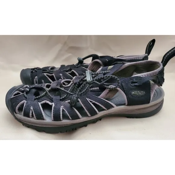 KEEN Womens Sz 7 Whisper Outdoor Active Closed Toe Water Sandals Black SM 0309