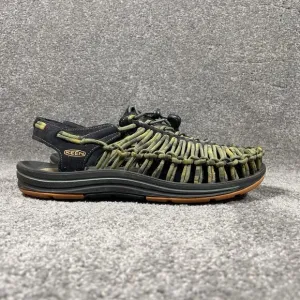 Keen Woven Bungee Cord Sandals Green Yellow Drawstring Men Size 9.5 1014619