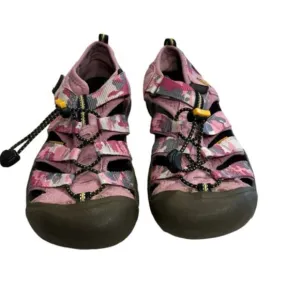KEEN YOUTH NEWPORT PINK/GRAY CAMOUFLAGE WASHABLE SANDALS