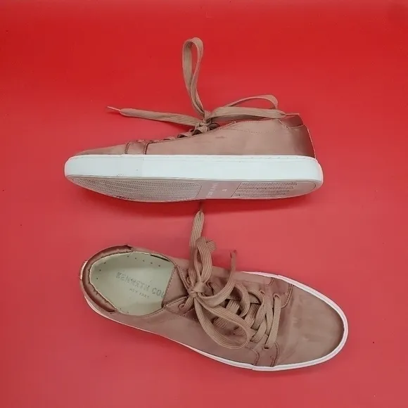 Kenneth Cole New York Kam Sneakers Women's 7M Blush Pink Satin Shoes