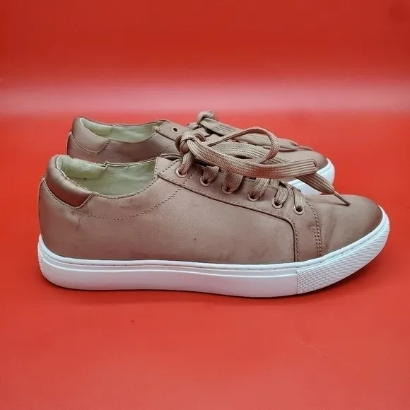Kenneth Cole New York Kam Sneakers Women's 7M Blush Pink Satin Shoes
