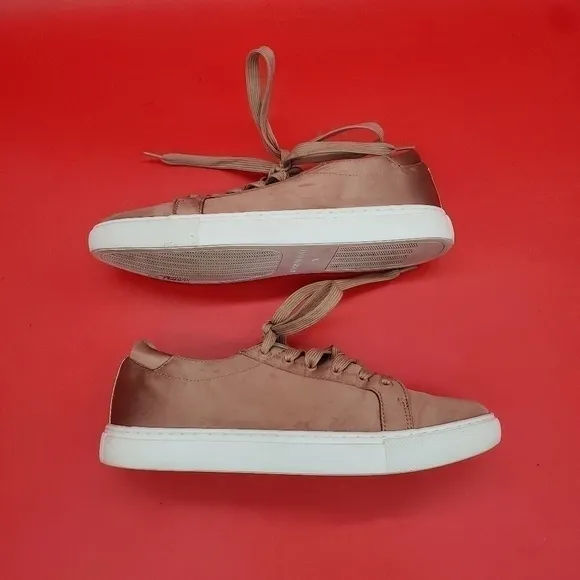 Kenneth Cole New York Kam Sneakers Women's 7M Blush Pink Satin Shoes