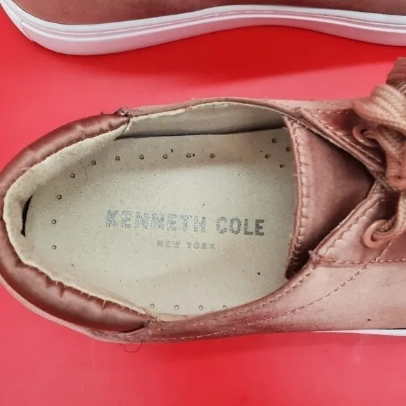 Kenneth Cole New York Kam Sneakers Women's 7M Blush Pink Satin Shoes
