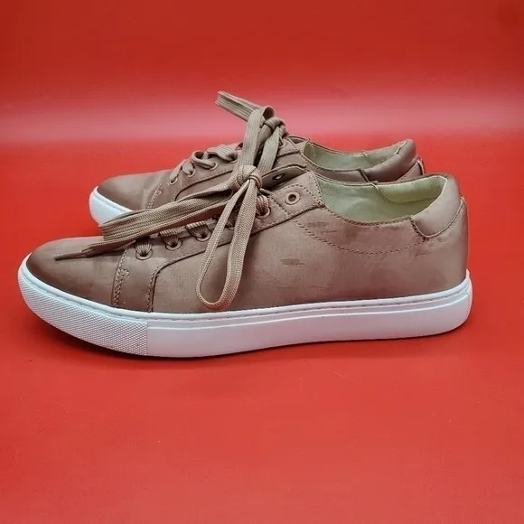Kenneth Cole New York Kam Sneakers Women's 7M Blush Pink Satin Shoes