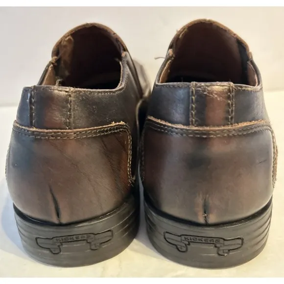 Kickers Mens Brown‎ Leather Loafers shoes Portugal Vtg Beetles Size 42
