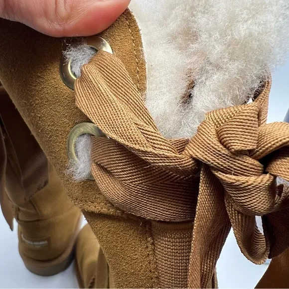 KOOLABURA BY UGG ANDRAH CHESTNUT TALL BOW COMFORTABLE BOOTS Sz 8