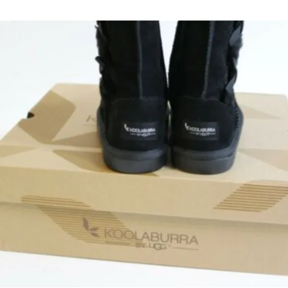 Koolaburra by Ugg Tall Black Suede Boots Girl Size 13