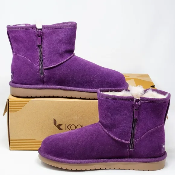 Koolaburra by UGG Victoria Mini Winter Boots Purple Suede Girls Size 5 NIB