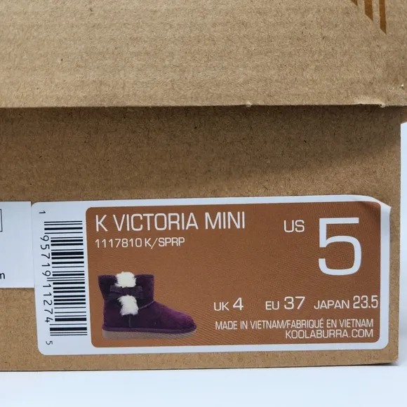 Koolaburra by UGG Victoria Mini Winter Boots Purple Suede Girls Size 5 NIB