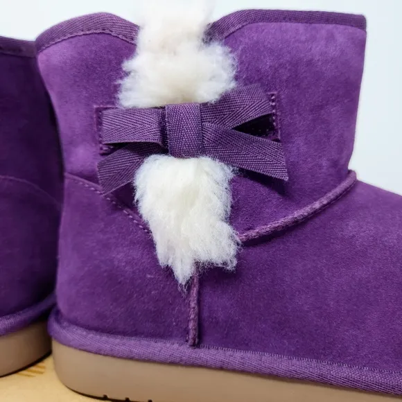 Koolaburra by UGG Victoria Mini Winter Boots Purple Suede Girls Size 5 NIB