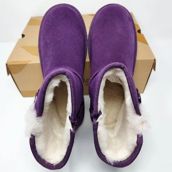 Koolaburra by UGG Victoria Mini Winter Boots Purple Suede Girls Size 5 NIB