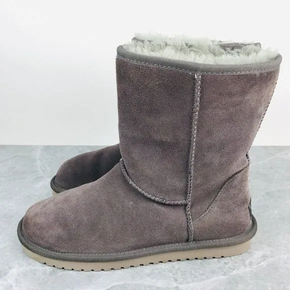Koolaburra UGG Womens Size 8‎ Boots Gray Suede Shearling Fur lined Winter Boots