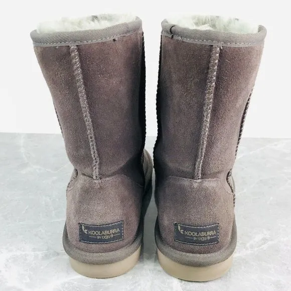 Koolaburra UGG Womens Size 8‎ Boots Gray Suede Shearling Fur lined Winter Boots