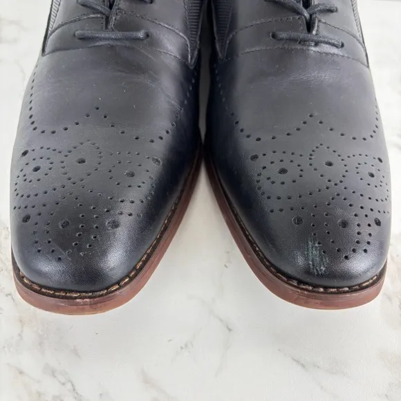 La Milano Men’s Jordan Black Oxford Formal Shoes Sz 10