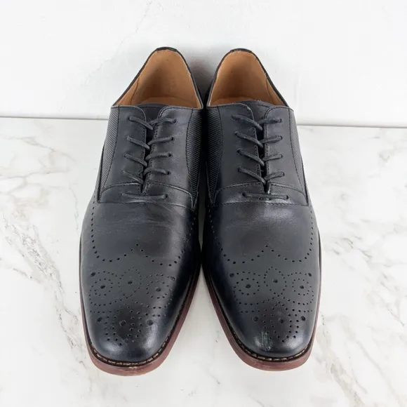 La Milano Men’s Jordan Black Oxford Formal Shoes Sz 10