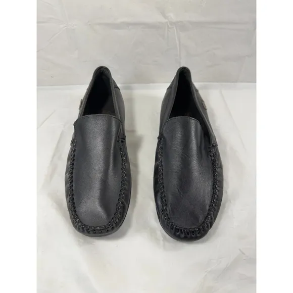 Lacoste  Men's Leather Loafer Shoes black Italy size 9