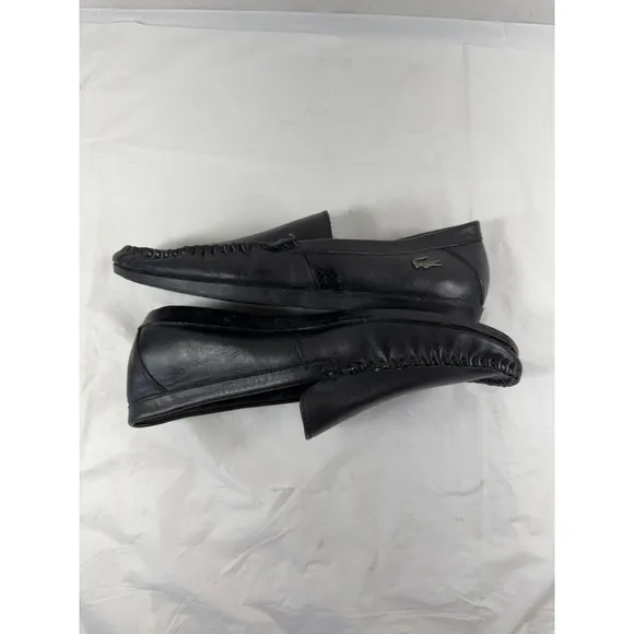 Lacoste  Men's Leather Loafer Shoes black Italy size 9