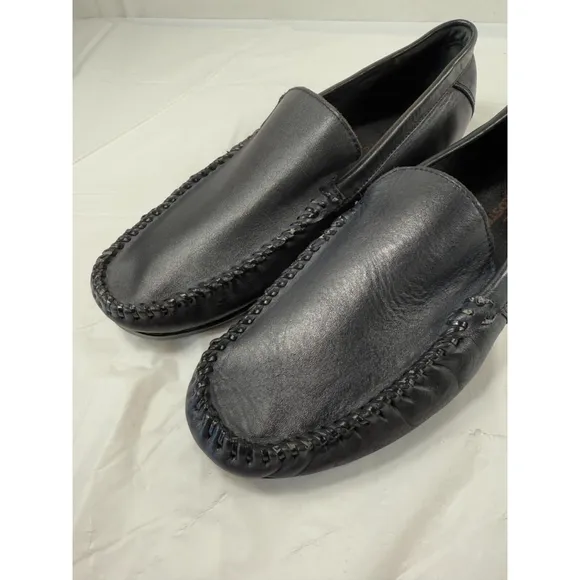 Lacoste  Men's Leather Loafer Shoes black Italy size 9