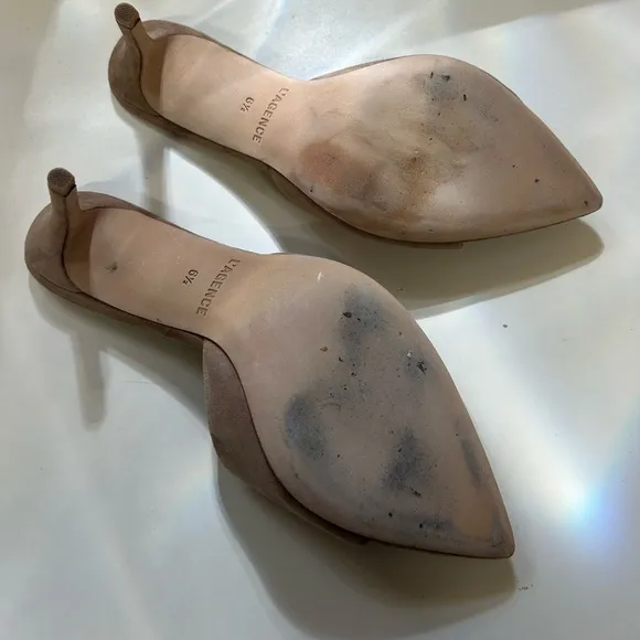 L'AGENCE Women's Tan Suede Mules