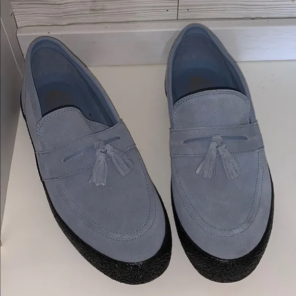 LAST RESORT AB Men's Blue Loafers with Tassels dusty blue size men 11 women 12.5
