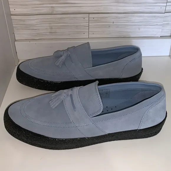 LAST RESORT AB Men's Blue Loafers with Tassels dusty blue size men 11 women 12.5