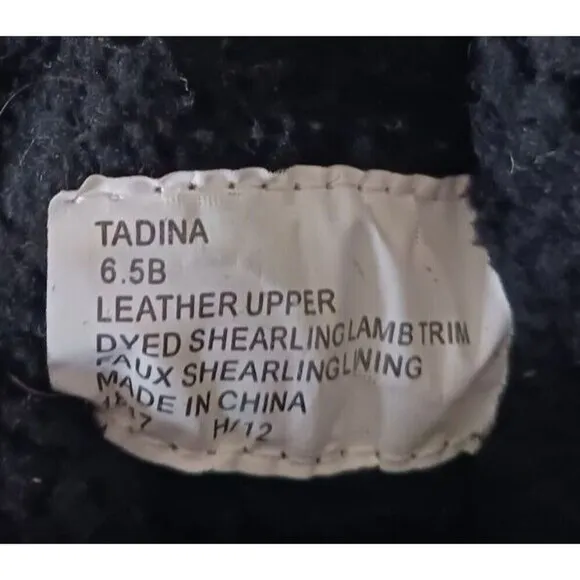 Lauren Ralph Lauren Winter Boots Mid Calf Leather Tadina Shearling Black 6.5