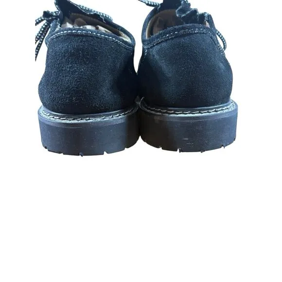 Lederhosen Bavarian Leather Shoes Mens 10.5 Black Embroidery Orff Oktoberfest