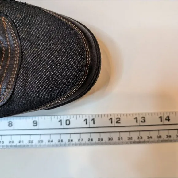 Levi’s Men’s Size 10.5 Lace-up Dark Denim &amp; Caramel Brown Leather Shoe