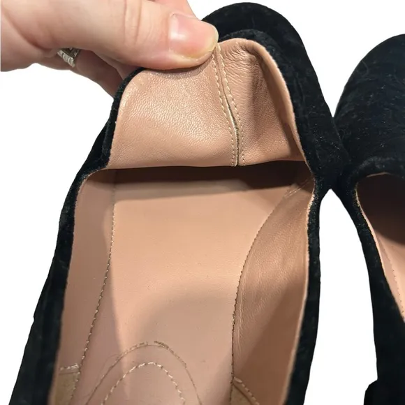Lewit Loafers | black velvet embossed flat shoes | size 37 Italian made in Italy