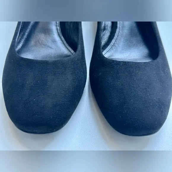 Like New Lafayette 148 Suede pumps, Gold detail, size 11