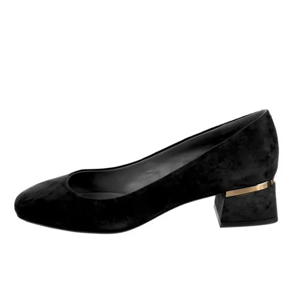 Like New Lafayette 148 Suede pumps, Gold detail, size 11