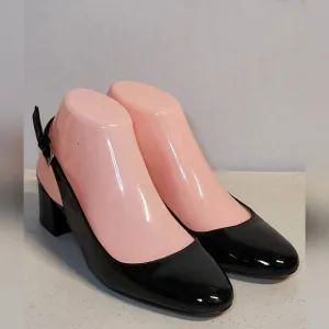 L.K. Bennett London Patent Leather Slingback Shoes SZ 36.5