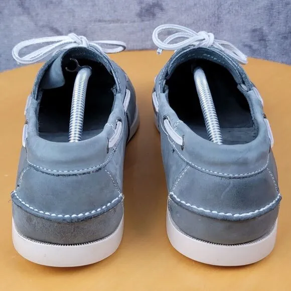 LL Bean Casco Bay Boat Shoes Moccasin Men's Size 11.5 EE Gray White Lace 233933