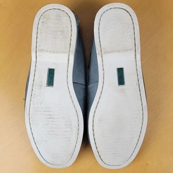 LL Bean Casco Bay Boat Shoes Moccasin Men's Size 11.5 EE Gray White Lace 233933
