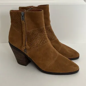 Lucky Brand Brown Suede Leather Zip Ankle Boots Shoes Women’s Size 12‎