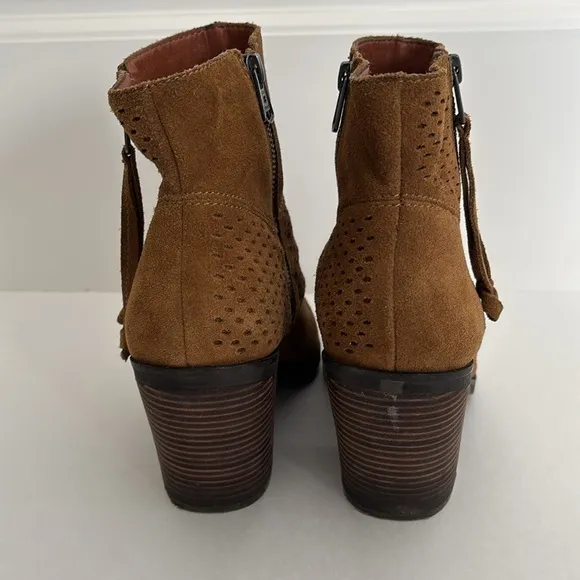 Lucky Brand Brown Suede Leather Zip Ankle Boots Shoes Women’s Size 12‎