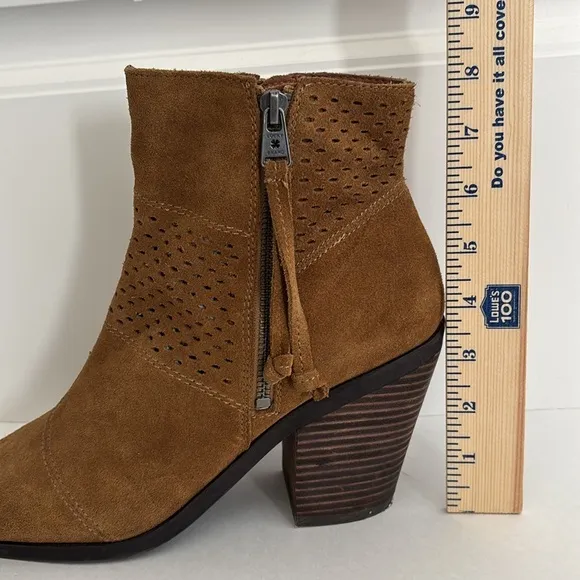 Lucky Brand Brown Suede Leather Zip Ankle Boots Shoes Women’s Size 12‎