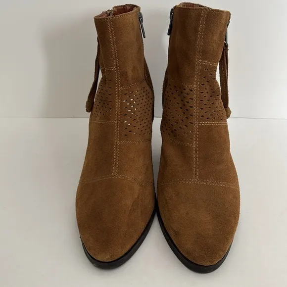 Lucky Brand Brown Suede Leather Zip Ankle Boots Shoes Women’s Size 12‎
