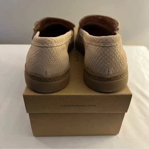 LUCKY BRAND SHOES, Size 6.5, Stucco Python Nubuck Textured Suede Loafer, NEW