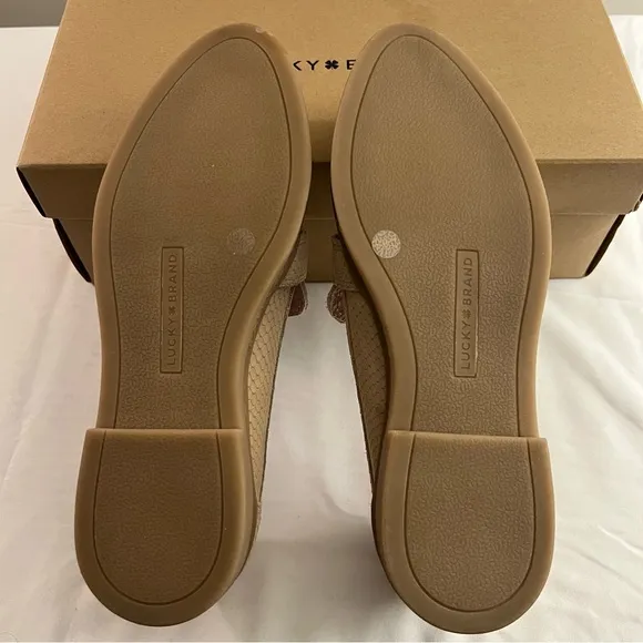 LUCKY BRAND SHOES, Size 6.5, Stucco Python Nubuck Textured Suede Loafer, NEW