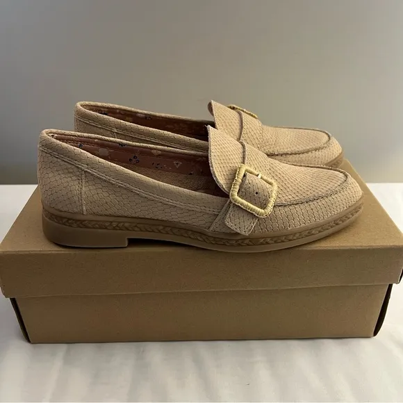 LUCKY BRAND SHOES, Size 6.5, Stucco Python Nubuck Textured Suede Loafer, NEW