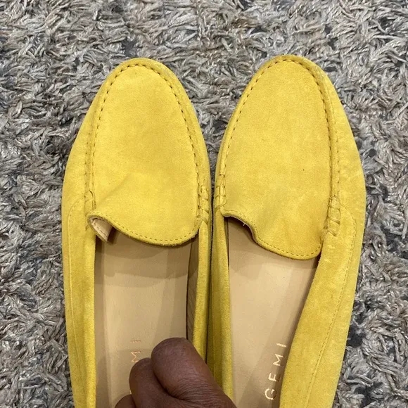 M. Gemi made in Italy, yellow suede driving shoes, size 41